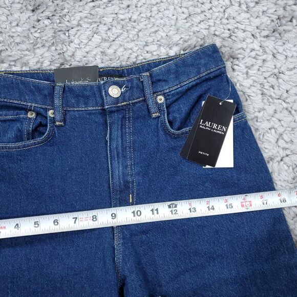 Lauren Ralph Lauren Ombre High Rise Wide Leg Crop Jeans Size 2P Petite Blue Y2K - Picture 12 of 13